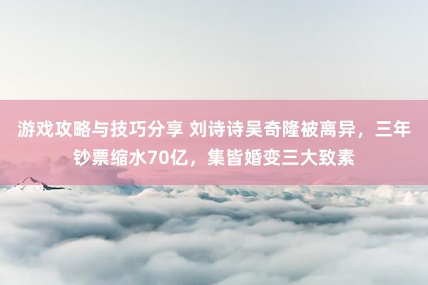 游戏攻略与技巧分享 刘诗诗吴奇隆被离异，三年钞票缩水70亿，集皆婚变三大致素