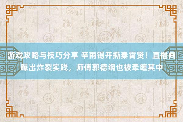 游戏攻略与技巧分享 辛雨锡开撕秦霄贤！直播间曝出炸裂实践，师傅郭德纲也被牵缠其中