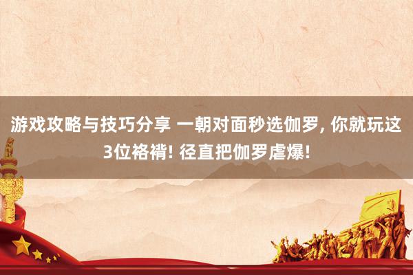 游戏攻略与技巧分享 一朝对面秒选伽罗, 你就玩这3位袼褙! 径直把伽罗虐爆!