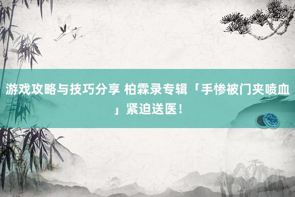 游戏攻略与技巧分享 柏霖录专辑「手惨被门夹喷血」　紧迫送医！