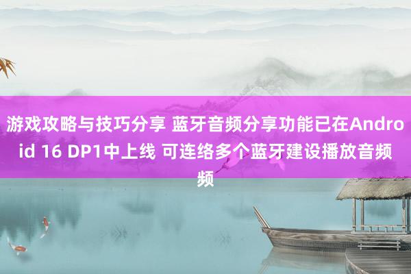 游戏攻略与技巧分享 蓝牙音频分享功能已在Android 16 DP1中上线 可连络多个蓝牙建设播放音频