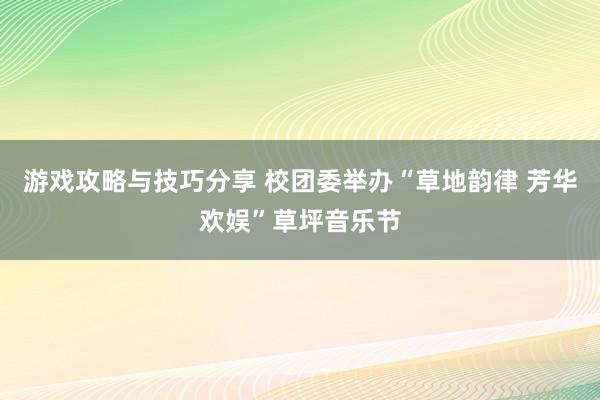 游戏攻略与技巧分享 校团委举办“草地韵律 芳华欢娱”草坪音乐节